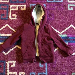 Cat & Jack Boys 5T Sherpa Shearling Maroon Hoodie